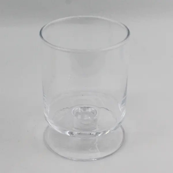 Clear Glass Hurricane Pillar Candle Holder 6" Tall With Battery Operated Candle