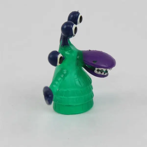 VTG 70's Archie McPhee Alien Finger Puppet 4 Eyes, Purple Mouth, and Claw Hands
