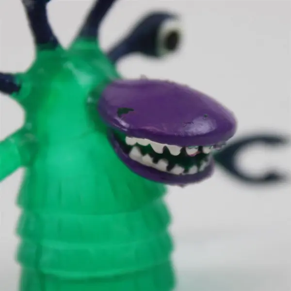 VTG 70's Archie McPhee Alien Finger Puppet 4 Eyes, Purple Mouth, and Claw Hands