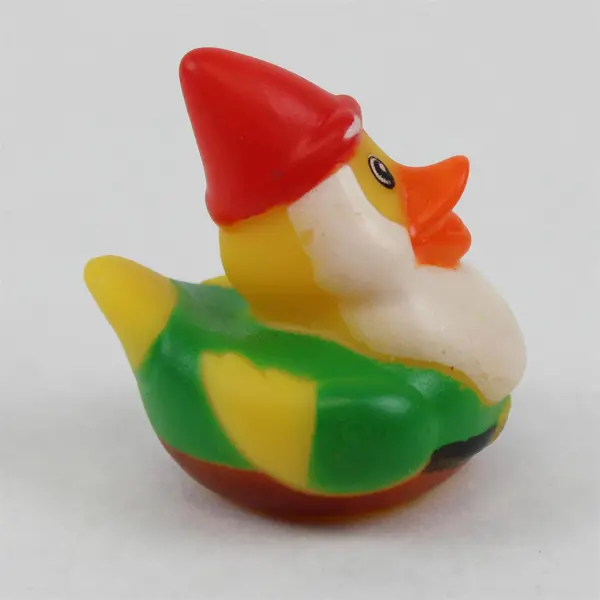 Gnome Rubber Ducky - Green Shirt w/Red Hat - 2.2" Tall