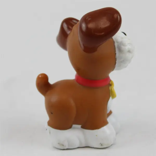 Little Tikes Stormy Chunky Dog Figure - Brown and White w/ Red Collar