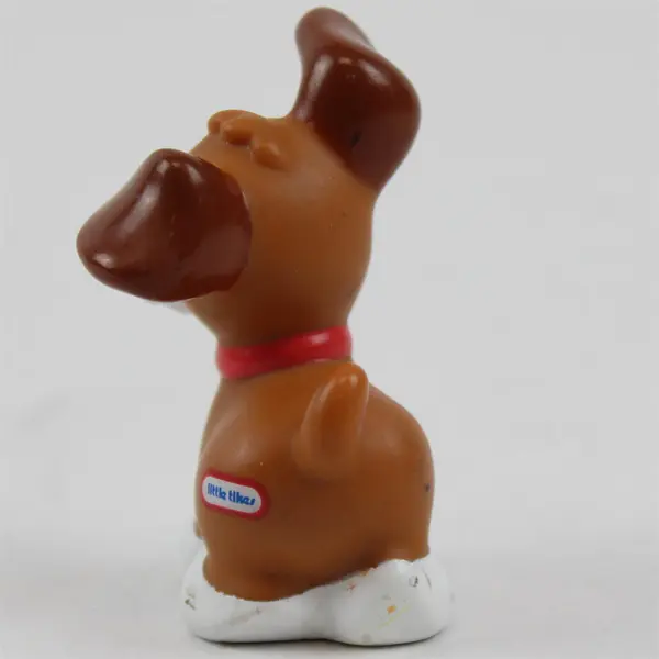 Little Tikes Stormy Chunky Dog Figure - Brown and White w/ Red Collar