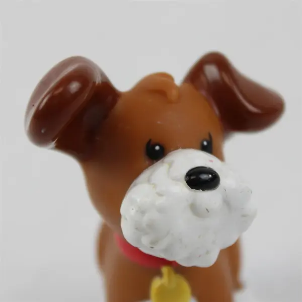 Little Tikes Stormy Chunky Dog Figure - Brown and White w/ Red Collar