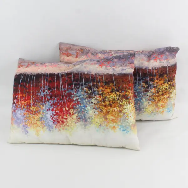 Lot Of 2 Unbranded Matching Pastel Tree Scene Rectangle Throw Pillow 16" x 13"