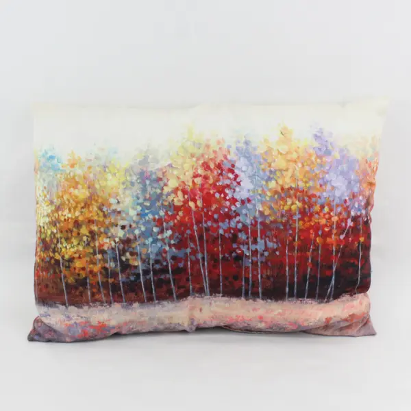 Lot Of 2 Unbranded Matching Pastel Tree Scene Rectangle Throw Pillow 16" x 13"