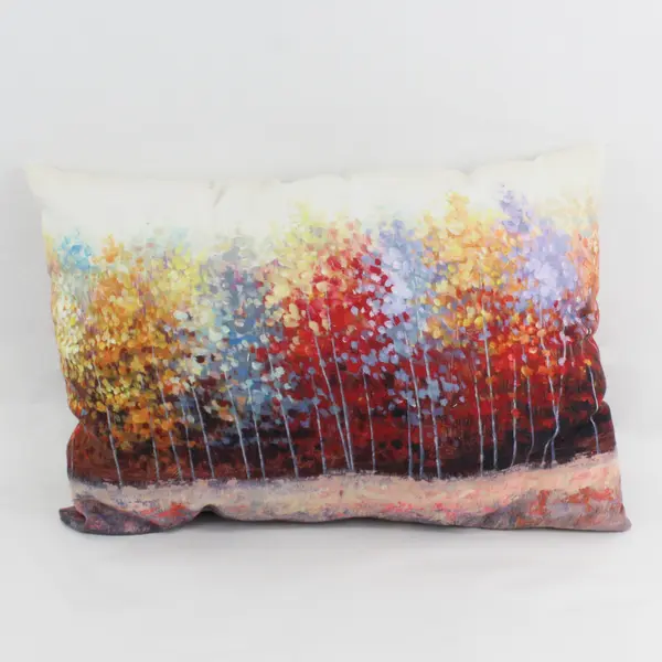 Lot Of 2 Unbranded Matching Pastel Tree Scene Rectangle Throw Pillow 16" x 13"