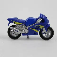 Maisto Motorcycle Series Diecast Toy Blue and Yellow Street Bike