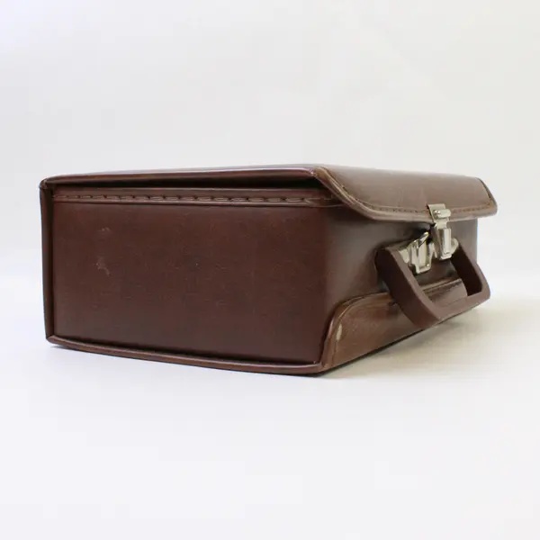 Brown Cassette Tape Storage Case - Holds 12 Tapes Organizer