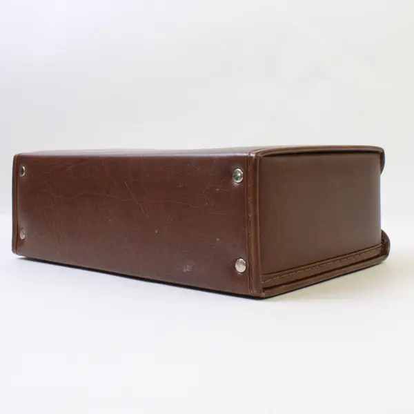 Brown Cassette Tape Storage Case - Holds 12 Tapes Organizer