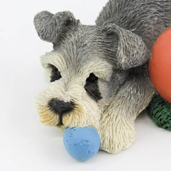1996 Living Stone Schnauzer Pup W/Ball  Figurine