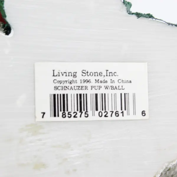 1996 Living Stone Schnauzer Pup W/Ball  Figurine