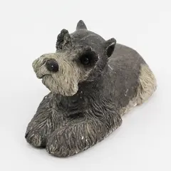 Vintage 1982 Sandicast Sandra Brue Schnauzer Dog Figurine 9”