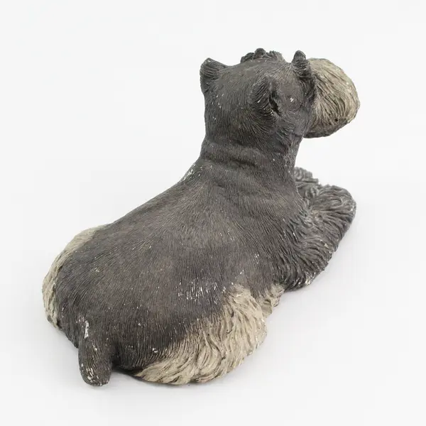 Vintage 1982 Sandicast Sandra Brue Schnauzer Dog Figurine 9”