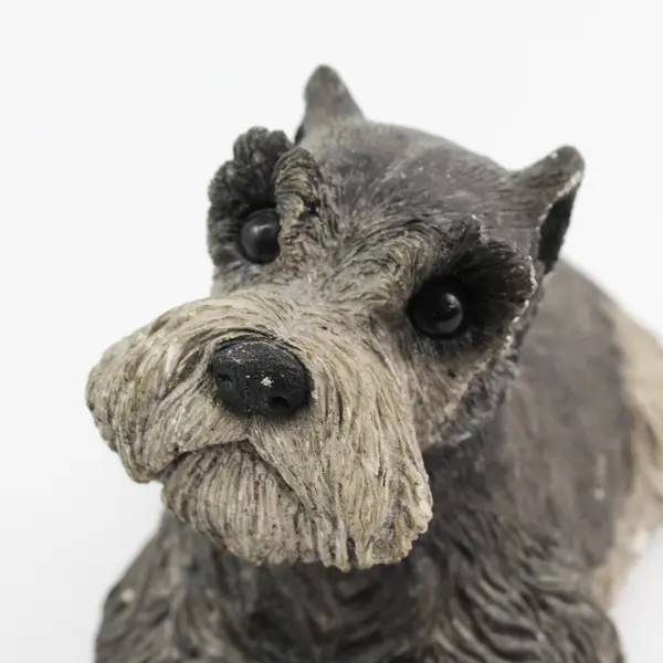 Vintage 1982 Sandicast Sandra Brue Schnauzer Dog Figurine 9”