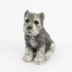 1987 United  Design Stone Critters Baby Schnauzer Dog Figurine SCB 038 Grey