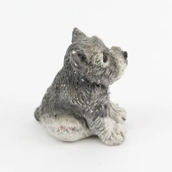 1987 United  Design Stone Critters Baby Schnauzer Dog Figurine SCB 038 Grey