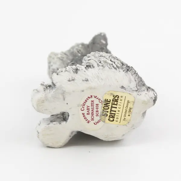 1987 United  Design Stone Critters Baby Schnauzer Dog Figurine SCB 038 Grey