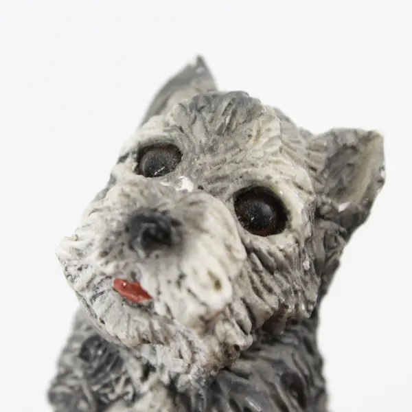 1987 United  Design Stone Critters Baby Schnauzer Dog Figurine SCB 038 Grey