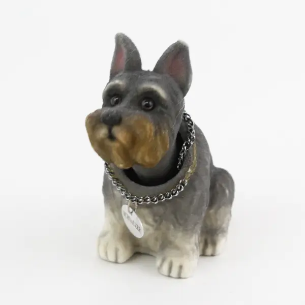 Russ Berrie Schnauzer Nodder Bobble Head Dog Figurine 4" 