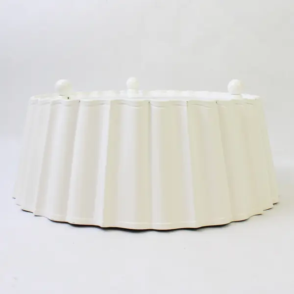 Ikea Yrsno White Ruffled Footed Decorative Bowl 10-1/2"
