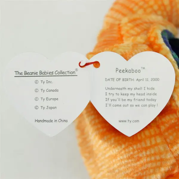 TY Beanie Baby Peekaboo the Turtle Stuffed Animal Toy Tag Protector