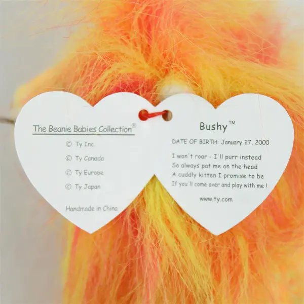 TY Beanie Baby - BUSHY the Lion (7 inch) - MWMTs Tag Protector