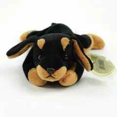 TY Beanie Babies Doby 1996 Black/Brown Doberman Pinscher Dog W/ Tag Protector