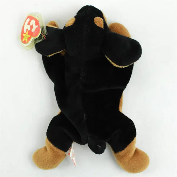 TY Beanie Babies Doby 1996 Black/Brown Doberman Pinscher Dog W/ Tag Protector