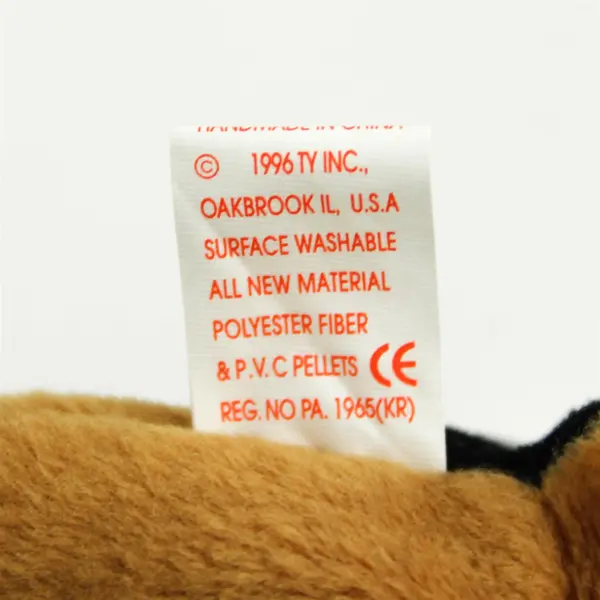 TY Beanie Babies Doby 1996 Black/Brown Doberman Pinscher Dog W/ Tag Protector