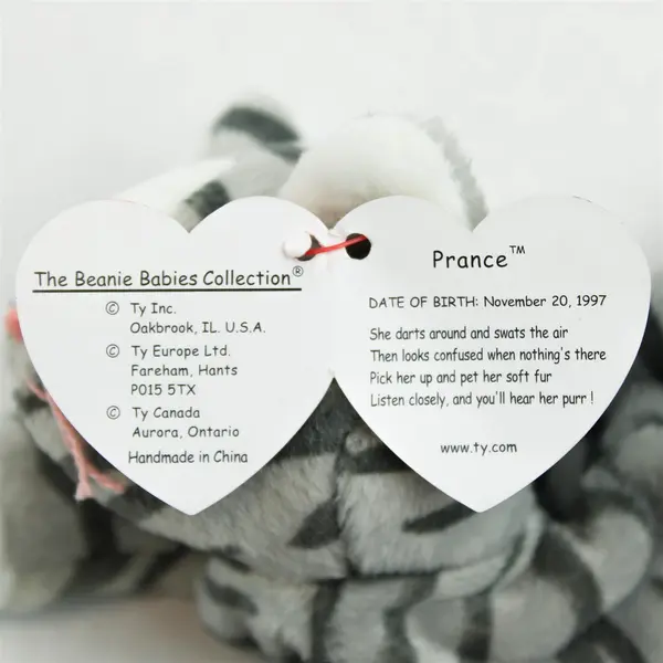 Ty Beanie Baby Prance the Cat 1997 Plush Toy with Tag Protector
