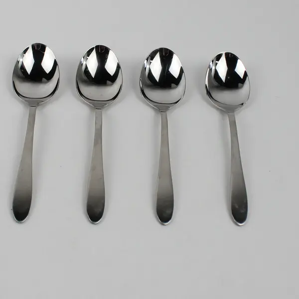 Lot of 4 Oneida Silver Glen Cove Pattern Stainless Oval Soup Spoons 6.25" Good