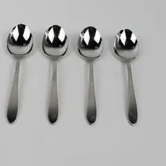 Lot of 4 Oneida Silver Glen Cove Pattern Stainless Oval Soup Spoons 6.25" Good