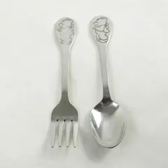 Tommee Tippee Heart Bib Bear Fork & Spoon Set (Side Profile)