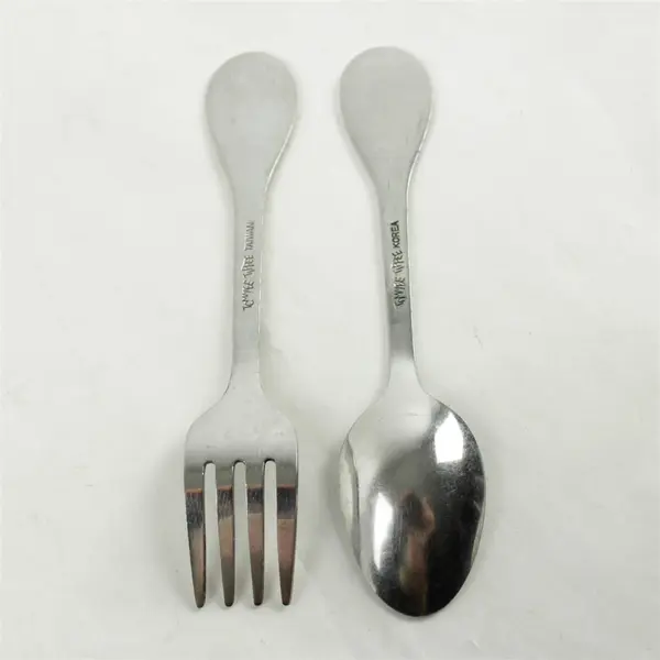 Tommee Tippee Heart Bib Bear Fork & Spoon Set (Side Profile)