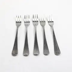 Set of 5 Leonard Old Rockport Stainless Cocktail/Seafood Forks