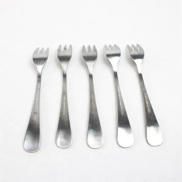 Set of 5 Leonard Old Rockport Stainless Cocktail/Seafood Forks