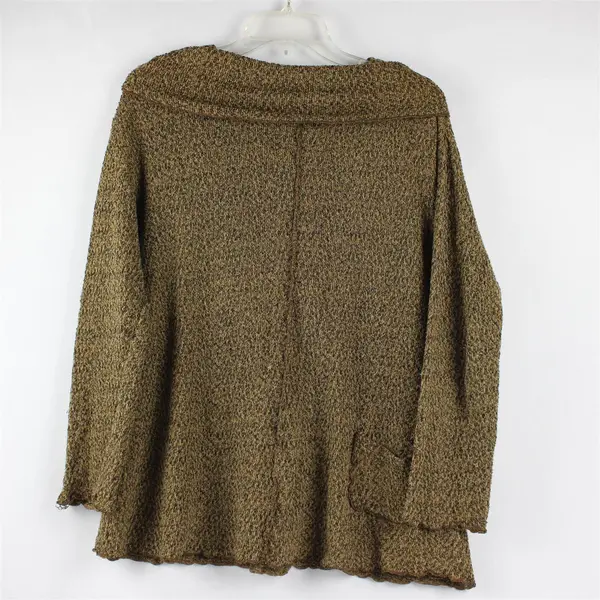 Fenini Women's M Green/Brown Knit Long Sleeve Turtleneck Shirt