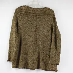 Fenini Women's M Green/Brown Knit Long Sleeve Turtleneck Shirt