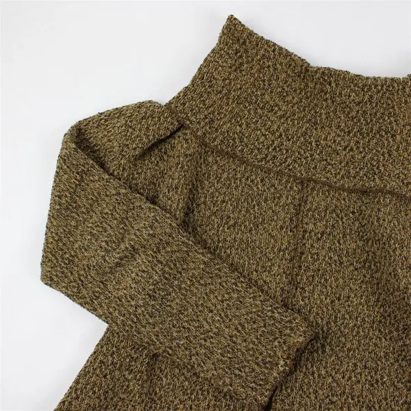 Fenini Women's M Green/Brown Knit Long Sleeve Turtleneck Shirt