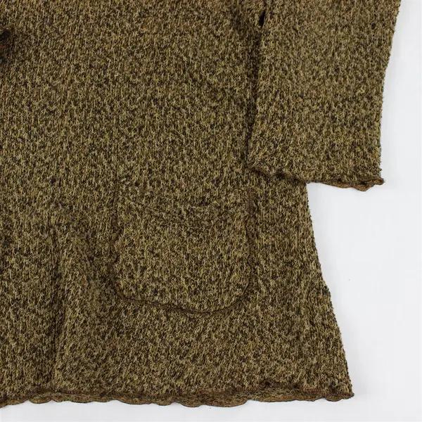 Fenini Women's M Green/Brown Knit Long Sleeve Turtleneck Shirt