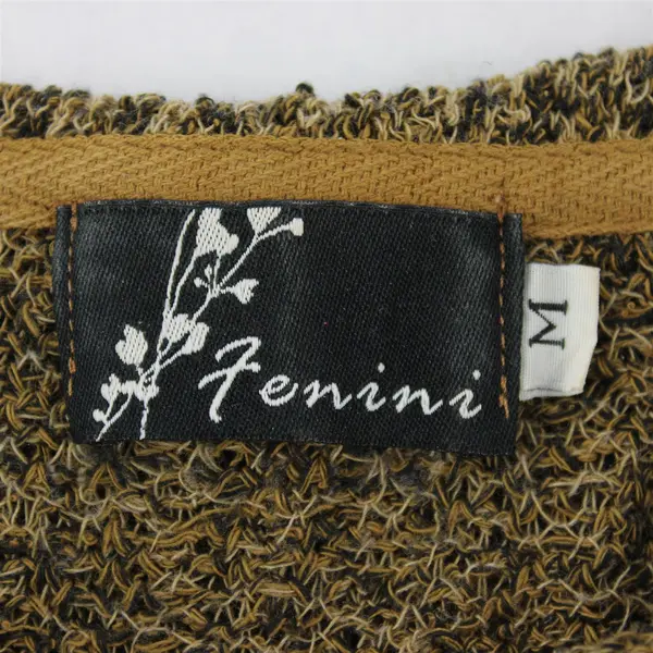 Fenini Women's M Green/Brown Knit Long Sleeve Turtleneck Shirt