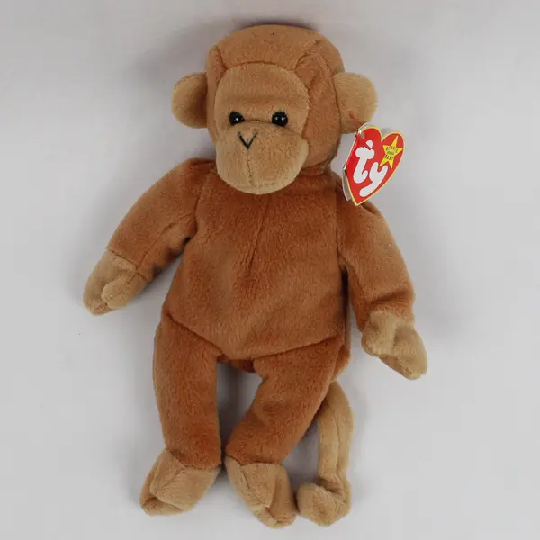 TY Beanie Babies Bongo 1995 Brown Monkey With Tag Plush Toy Style