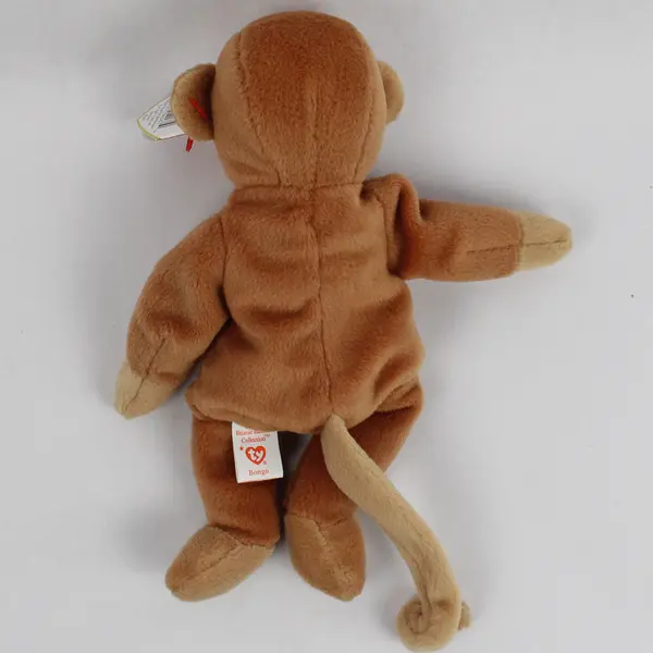 TY Beanie Babies Bongo 1995 Brown Monkey With Tag Plush Toy Style
