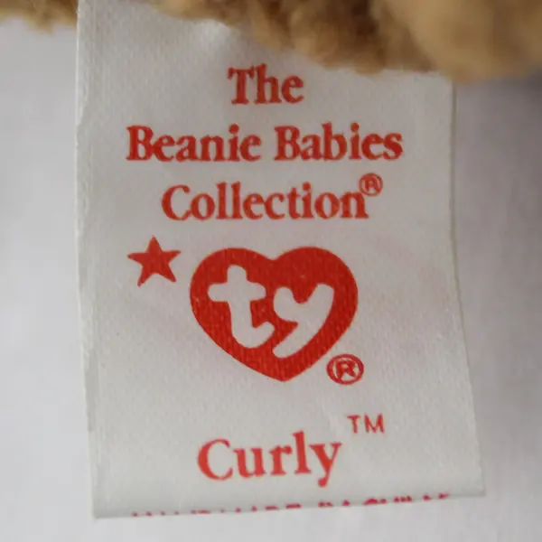TY Beanie Babies Curly 1993 Brown Bear With Ear Tag Error 1996 Plush Doll Toy