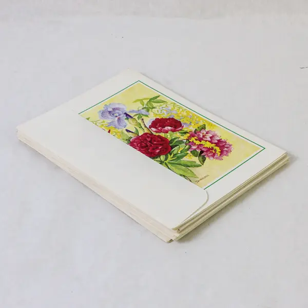 Lot of 8 Floral Illustrated Notecards with Envelopes UNUSED