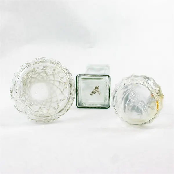 Lot of 3 Glass Vases 8in Tall Decorative Floral Tabletop Accents