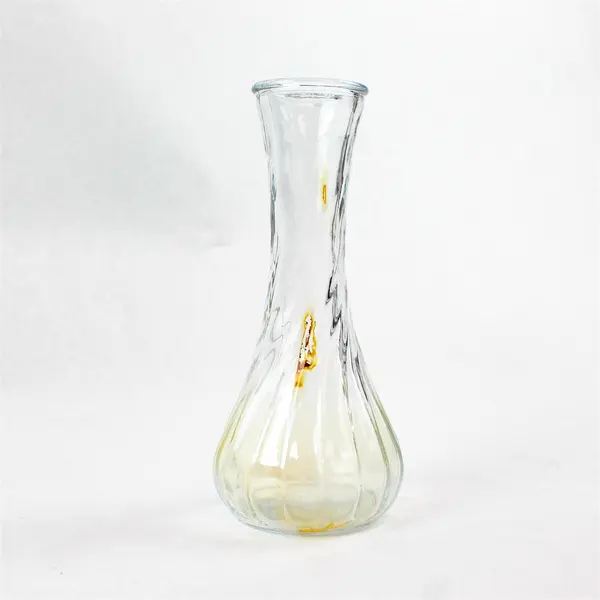 Lot of 3 Glass Vases 8in Tall Decorative Floral Tabletop Accents
