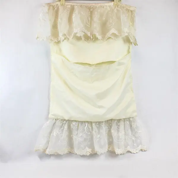 Set of 2 Welfull Embroidered Lacy Off-White Standard Pillowcases