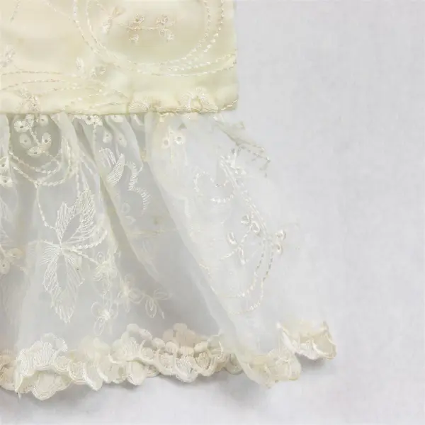 Set of 2 Welfull Embroidered Lacy Off-White Standard Pillowcases