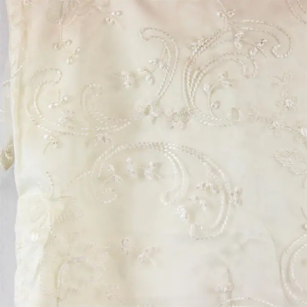 Set of 2 Welfull Embroidered Lacy Off-White Standard Pillowcases